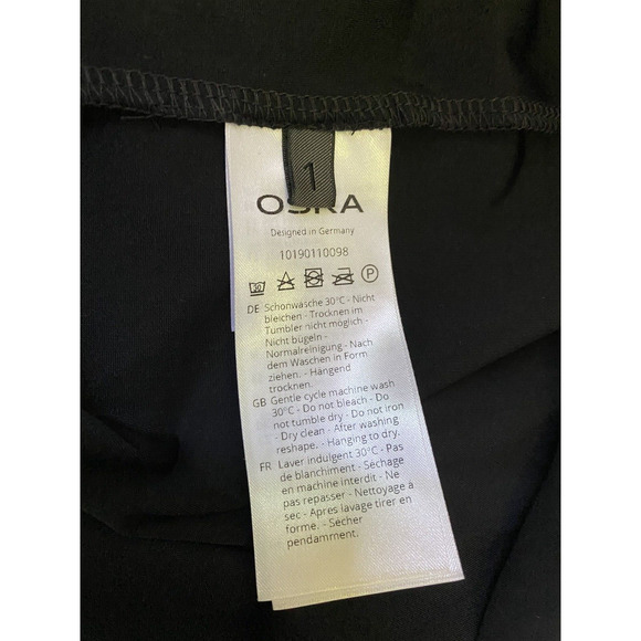 OSKA Top Blouse Shirt Stretch Black 3/4 Sleeve Split V Neck Relaxed 1 6 8 - Picture 5 of 6